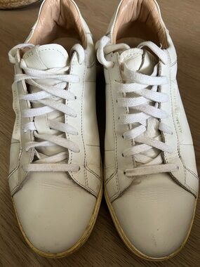 AllSaints White Leather Womens Low-Top Sneakers